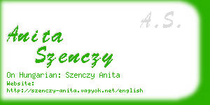 anita szenczy business card